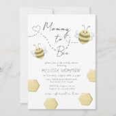 Mami to bee Honeycomb Gender Neutral Baby Shower Einladung (Vorderseite)