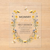 Mami to Bee Wildblume Geschlecht Neutrale Babydusc Acryleinladungen (Vorderseite)
