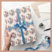 Mami, um eine florale Wasserfarbe erwarten Mutter Geschenkpapier