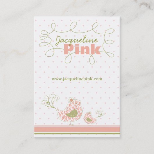 Mami und Baby Bird, Wirble Whimsikklee Visitenkarte (Vorderseite)