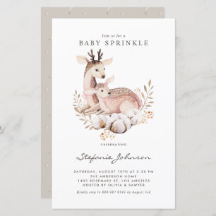 Mami und Baby Deer Fall Baby Sprinkle Einladung