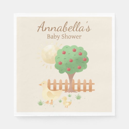 Mami und Baby Duck Niedlich Baby Shower Serviette (Vorderseite)