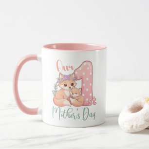 Mami und Baby Fuchs Rosa 1. Muttertag Tasse