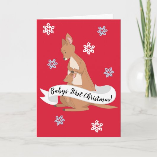 Mami und ich Kangaroo geklappte Grußkarte Karte (Vorderseite)