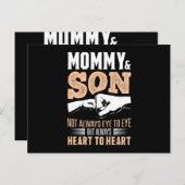 Mami-und-Sohn-Herz-zu-Herz Postkarte (Vorne/Hinten)
