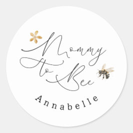 Mami zu Bienenstöcke Baby Dusche Salbei Grün Runder Aufkleber