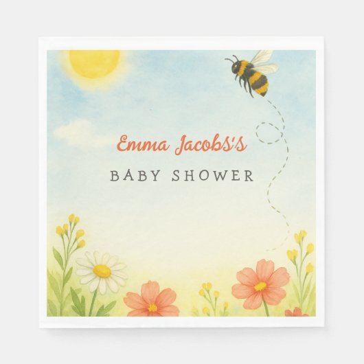 Mami zu Gender Neutral Baby Shower Napkins Serviette (Vorderseite)