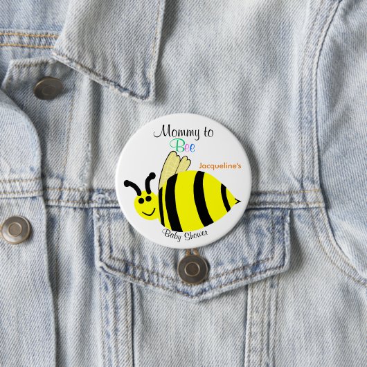 Mami zu Niedlicher gelber Hummelsäulendusche Button (Beispiel)