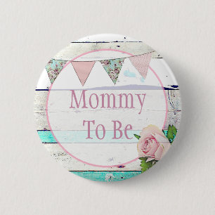 Mami zu Shabby Vintag Rustic Baby Shower Button