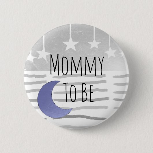Mami zu Stars und Moon Baby Shower Button (Vorderseite)