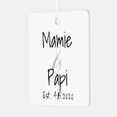 Mamie and Papi First Grandchild Metal Ornament (Vorderseite links)