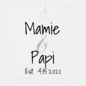 Mamie and Papi First Grandchild Metal Ornament (Rückseite)
