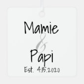 Mamie and Papi First Grandchild Metal Ornament Aus Metall (Vorderseite)