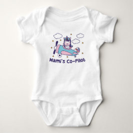 Mamis Co-Pilot - Einhorn-Flugzeug Baby Strampler