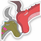 Mamma & Baby Dragon Love Custom-Cut Vinyl Sticker (Vorderseite)