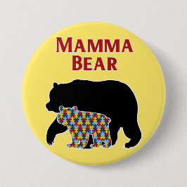 Mamma-Bär, Autismus-Mama-Stolz Button