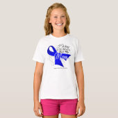 Mamma-blaues Band - Darmkrebs T-Shirt (Vorne ganz)