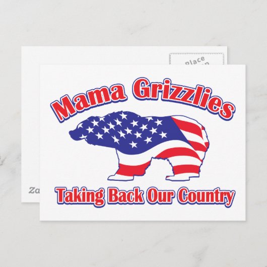 Mamma-Grizzly Postkarte (Vorne/Hinten)