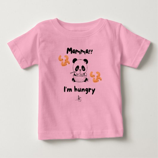Mamma I'm hungrig Panda Baby T - Shirt (Vorderseite)