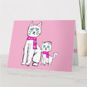 Mamma kitty and Lily Mother Day Karte (Vorderseite)