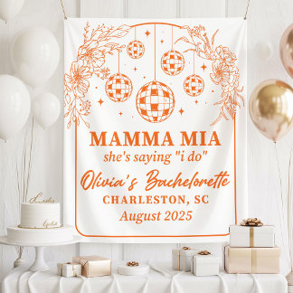 Mamma Mia Bachelorette Party Banner, She's Saying  Wandteppich