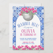 Mamma Mia Birthday Invitation Editable Disco Danci Einladung (Vorderseite)