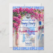 Mamma Mia Blue Tile Diskothek Ball Brautparty Einladung (Vorderseite)