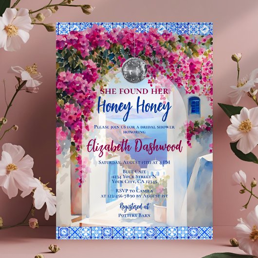 Mamma Mia Blue Tile Diskothek Ball Brautparty Invi Einladung