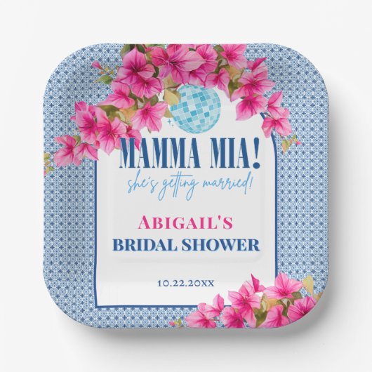 Mamma Mia  Bridal Shower Pappteller (Vorderseite)