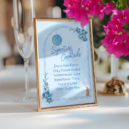 Mamma Mia Disco Bachelorette Signature Drinks Menükarte