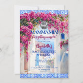Mamma Mia Floral Junggeselinnen-Abschied Itinerary Einladung (Vorderseite)