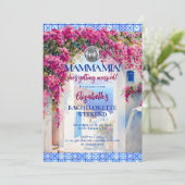 Mamma Mia Floral Junggeselinnen-Abschied Itinerary Einladung (Stehend Vorderseite)