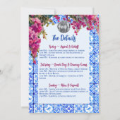 Mamma Mia Floral Junggeselinnen-Abschied Itinerary Einladung (Rückseite)