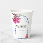 Mamma Mia Floral Mediterrane Babydusche Pappbecher (Rückseite)
