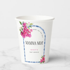 Mamma Mia Floral Mediterrane Babydusche Pappbecher