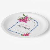 Mamma Mia Floral Mediterrane Babydusche Pappteller (Schrägansicht)