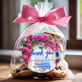 Mamma Mia Griechisch Disco Ball Blue Tiles Vielen  Runder Aufkleber