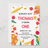 mamma mia! Italian Birthday Party Invitation Einladung (Vorderseite)