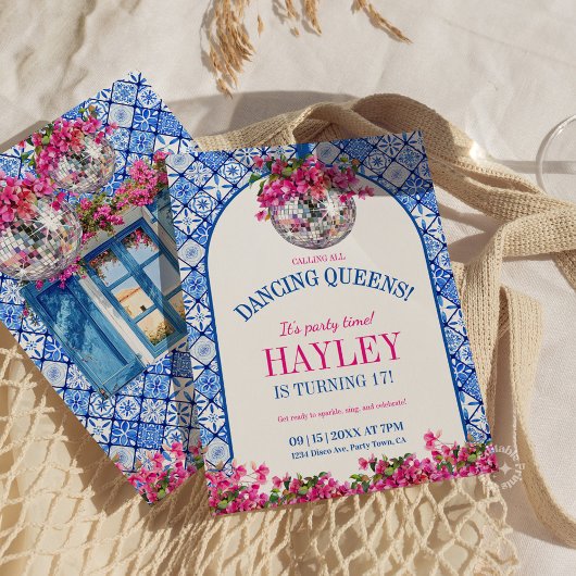 Mamma Mia Mediterranean Dancing Queen Birthday Einladung