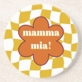 Mamma Mia Retro Groovy Dopamine Kitchen Decor Getränkeuntersetzer (Vorne)