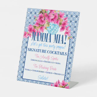 Mamma Mia! SIGNATURE COCKTAILS Sockelschild