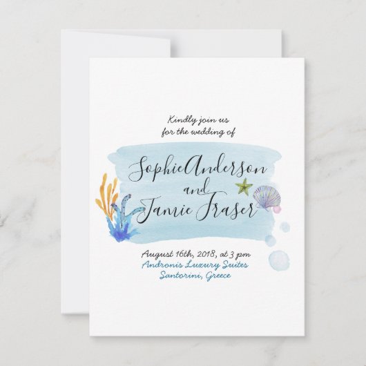 Mamma Mia Wedding Konzept Einladung (Vorderseite)