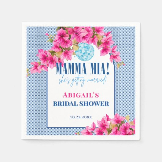 Mamma Mia Welcome Bridal Shower Serviette (Vorderseite)