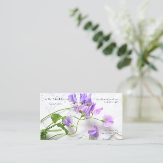 Mammakontakt der süßen Erbsen Telefonnummerkarte (Stehend Vorderseite)