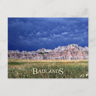 Mammatus Wolken über Badlands Nationalpark Postkarte