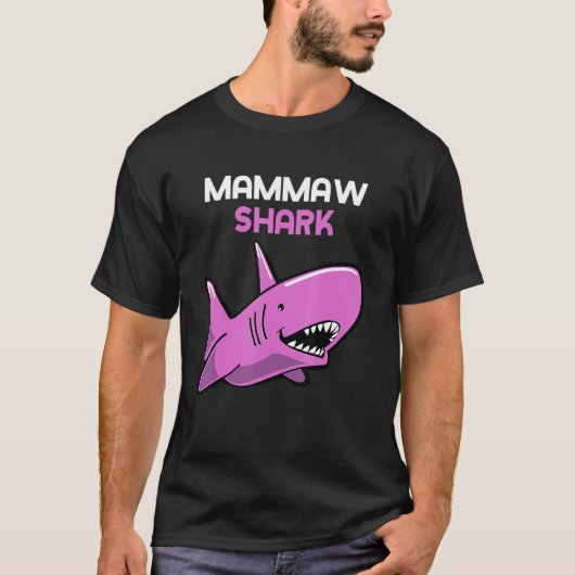 MamMaw Shark  Family Mam Maw T-Shirt (Vorderseite)