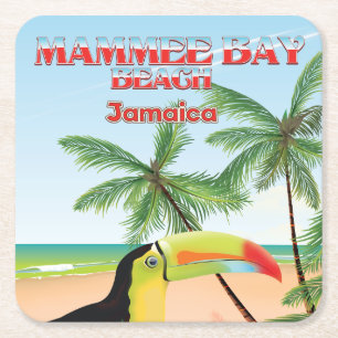 Mammee Bay Beach Jamaica Reiseplakat Rechteckiger Pappuntersetzer