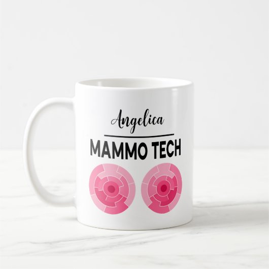 MAMMO TECH Personalisierter Name Röntgenassistent Kaffeetasse (Links)