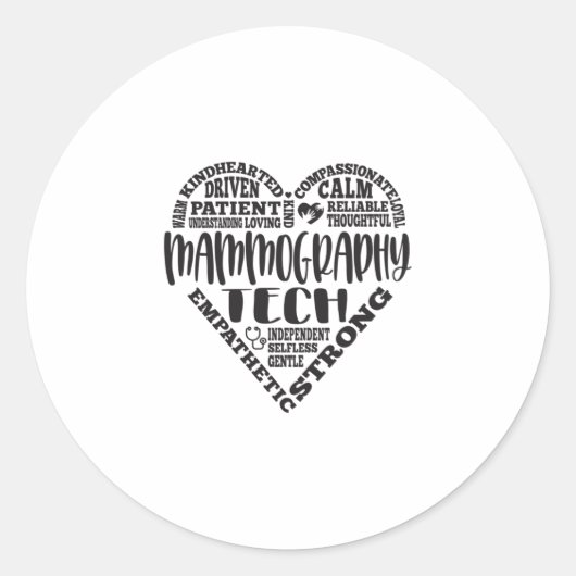 Mammographie-Technologie, Mammo-Technologe Runder Aufkleber (Vorderseite)