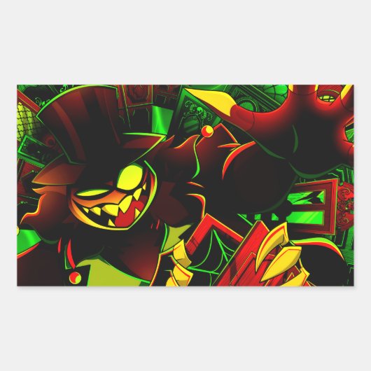 Mammon Halloween Slasher | Helluva Boss |  Rechteckiger Aufkleber (Vorderseite)